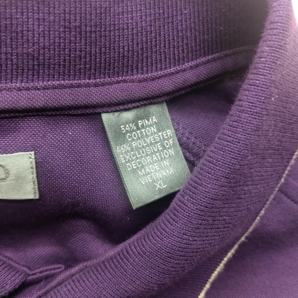 IZOD Golf Mens XL Purple Pima Cotton Blend Short Sleeve Polo Shirt 0349 - Picture 3 of 6